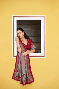 New Designer Fully Stitched Tussar Silk Printed Foil Print Lehenga Choli <b>Set</b> South Indian Style Party Wedding Wear Ready To Wear - Product Image 3