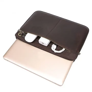 Genuine Leather Durable Lightweight Vintage Sling <b>Laptop</b> <b>Sleeve</b> Slim Modern Business Men's Protective LS-0288 - Product Image 2