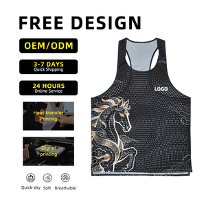 Camisetas sin mangas para hombre con costuras termoselladas, ligeras para maratón, de color liso, con diseño hueco, de poliéster, tipo stringer - Product Image 5
