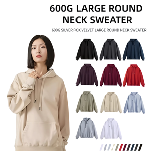 Sweat à capuche coupe ample pour homme, doublure polaire épaisse, 11 couleurs, streetwear, pull-over de haute qualité, sweat à capuche lourd - Product Image 5