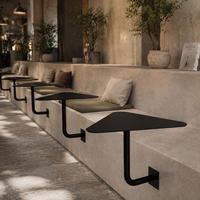 Table d'appoint murale triangulaire en métal avec revêtement en poudre, style industriel/nordique, couleurs personnalisables, gain de place, OEM
