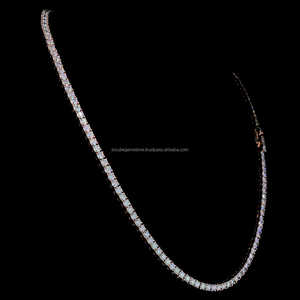 Joyería fina 10K oro rosa 3mm 5mm cadena de eslabones de tenis Hip Hop D Color VVS Moissanite diamante Cadena de tenis - Product Image 4