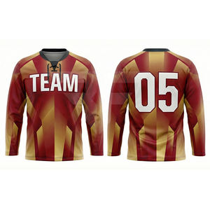 Camisetas de Hockey sobre Hielo Bordadas al por Mayor, Tejido de Malla Premium, Unisex, Ajuste para Adultos, Manga Larga, Transpirable - Product Image 3