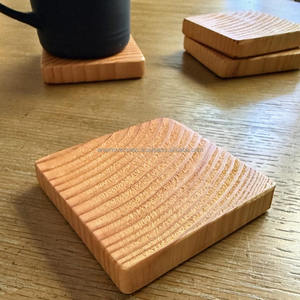 Sous-verres en bois d'acacia massif |   Vaisselle en bois naturel durable - Product Image 4