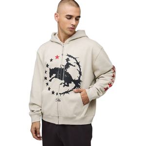 Sudadera con Capucha Personalizada para Hombre, 100% Algodón, 310 g/m², Felpa Gruesa, Cierre Completo, Talla Grande, Invierno, Doble Cremallera, Resistente al Viento, Ecológica - Product Image 1