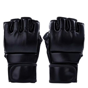 Gants de combat MMA en cuir demi-doigts avec poignées pour Sanda, boxe, grappling – Légers, personnalisables, haute qualité, pour l'extérieur - Product Image 5