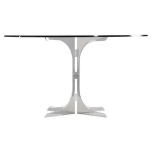 Mesa de Centro Moderna de Vidrio con Altura Ajustable, Base de Metal Hecha a Mano, Diseño Minimalista para Sala de Estar, Decoración de Muebles de Interior - Product Image 5