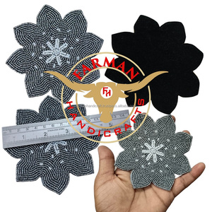 High Quality New Design Embroidery <b>Beaded</b> <b>Coasters</b> Modern Style Customizable Color Logo Handmade Farman Handicraft Wholesale - Product Image 5