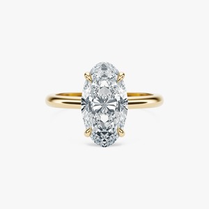 Anillo de Compromiso de Oro Amarillo de 14K con Diamante Moval de 1.5CT Cultivado en Laboratorio - Product Image 4