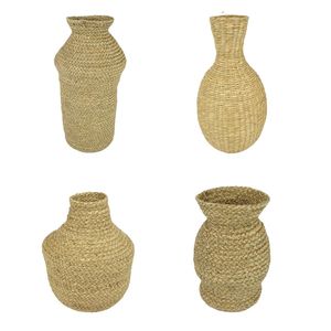 Vietrustic Elegante Organizador de Plantas y Flores con Núcleo de Bambú Hilado, Florero de Pasto Marino, Soporte de Mesa Cosido para Jarrones y Macetas - Product Image 1