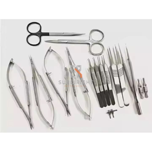 Best Price 17pcs Steel Manual Micro Hand Surgery Instrument Kit Microvascular Clamp Surgical Sutures Approed by <b>Blush</b> Surgical - Product Image 1