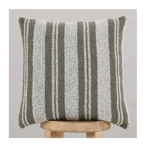 Funda de Cojín Cuadrada de Lino Verde con Patrón Ondulado Abstracto, Estilo Ecológico y Suave, Decorativa para el Hogar - Product Image 4