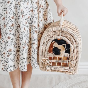 Woven rattan <b>dog</b> <b>walk</b> along <b>toy</b> animal <b>toys</b> for kids pull puppy on wheels excellent quality - Product Image 4