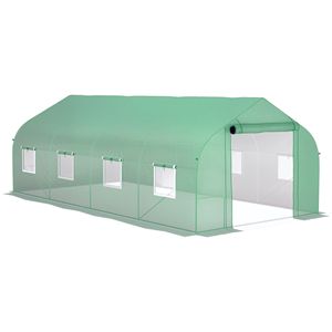 20FT X 10FT X 7FT Greenhouse Walk-in Tunnel with Zippered Mesh Door 8 Mesh Windows Gardening <b>Plant</b> Hot Galvaniz Stainless <b>Frame</b> - Product Image 1