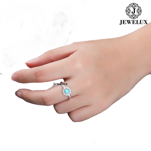 แหวนค็อกเทลเงินแท้ 925 ชุบโรเดียม Jewelux สำหรับทุกเพศ ประดับเพชรทรงกลมแบบฝังเรียงสไตล์หรูหรา - Product Image 4