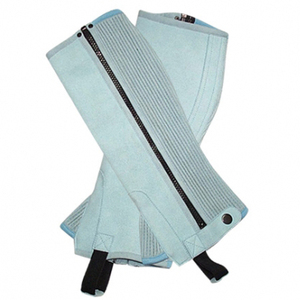 Professional Horse Riding <b>Half</b> <b>Chaps</b> – Adjustable Leather & Synthetic Leather Riding Leg Protection Gear - Product Image 2