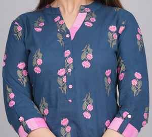 Robe Salwar Kameez en coton à fleurs pour femmes, imprimé numérique, vêtements ethniques, manches 3/4, décontractée, pour festival, traditionnelle indienne, faite à la main - Product Image 2