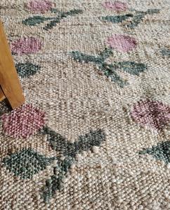 Alfombra y Tapete de Yute Hechos a Mano con Patrón Geométrico Tradicional |   Decoración para el Hogar de Fibra Natural - Product Image 3