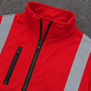 Chaqueta de Trabajo Reflectante de Alta Visibilidad Roja para Hombre, Material de Poliéster, Uniforme de Seguridad para Ropa de Trabajo - Product Image 3