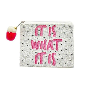 Handmade MINDSET Beaded <b>Mini</b> Zipper Wallet Customized Hand <b>Pouch</b> Coins Tags&Cards Wallet Best Selling Hand Beaded Designs - Product Image 4