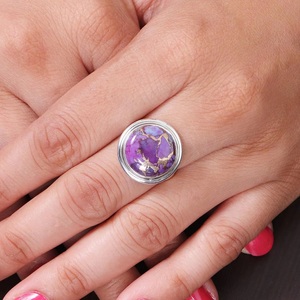 Natural Purple Copper Turquoise 925 Sterling Silver Handmade Designer <b>Ring</b> Elegant Gemstone Statement Jewelry <b>Boho</b> <b>Ring</b> - Product Image 4
