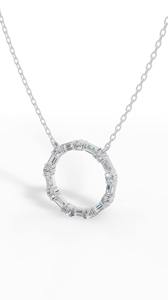 Unity Circle <b>Necklace</b> Brilliant Cut Lab Grown Diamond 925 silver Colorless VVS Minimalist Women's Wedding Anniversary - Product Image 2