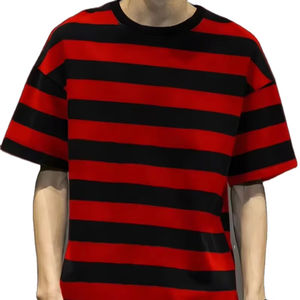 Camiseta de Última Moda para Hombre, Estilo Holgado con Hombros Caídos, 100% Algodón, Ajuste Relajado, Personalizable, Transpirable, para Uso Diario y de Verano - Product Image 1