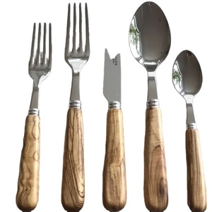 Wooden Handles With Stainless Steel Material Decorative Cutlery Top Selling Dark Brown Polish - Product Image 1