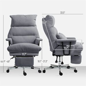 Silla de Oficina Administrativa Gris, Cómoda Silla de Descanso para Computadora - Product Image 6