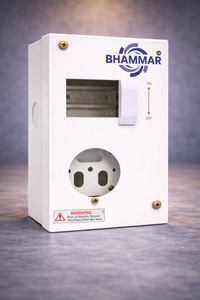 1 Socket + TPN MCB 20/3 Amp Industrial Distribution <b>Box</b> Metal Enclosure Indoor/Outdoor Use Made India Gujarat KK44 Model - Product Image 3
