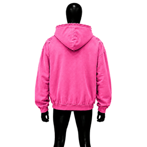 Sudadera con Capucha Extra Grande Rosa Personalizada para Hombre, Algodón French Terry Lavado, Estilo Otoñal, Favorita para el Día a Día, Esencial para el Invierno, Funcional - Product Image 2