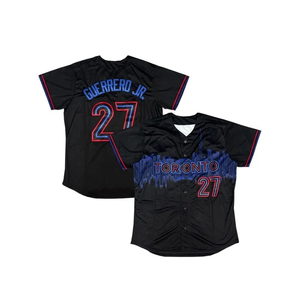 เสื้อเบสบอลโตรอนโต บลูส์ คอวี แขนสั้น พิมพ์ลาย 27 เกเรโร จูเนียร์ สำหรับผู้ชาย ทรงปกติ ใส่ได้ทุกฤดู - Product Image 5