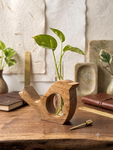 Vases suspendus muraux en bois faits à la main, écologiques, style Art déco moderne, pour plantes d'intérieur, décoration de luxe pour la maison - Product Image 4