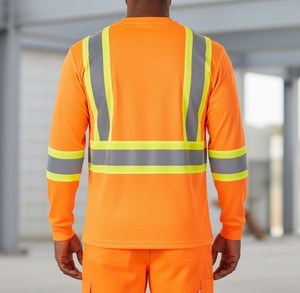 Custom High Visibility Reflective <b>Safety</b> Shirt with Silver <b>Tape</b> for Construction and Industrial Workers - Product Image 3