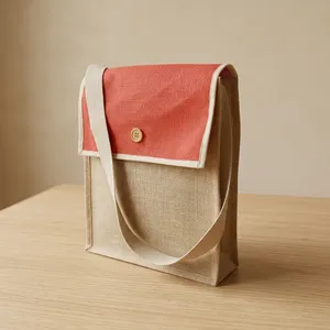 Sac bandoulière en jute naturel, durable, écologique, réutilisable, pour femmes, pour les essentiels quotidiens, les voyages en plein air - Product Image 2