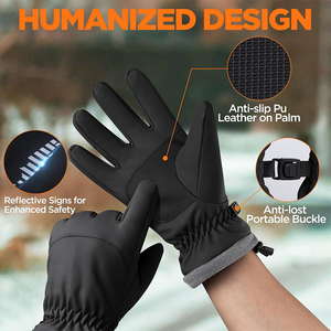 Gants en cuir d'hiver tendance, prix raisonnable direct usine, service OEM & ODM, gants en cuir tendance pour femmes, coupe-vent - Product Image 5