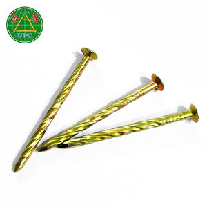 Clavos de acero chapado en amarillo de 1-3/8 pulgadas con vástago liso/roscado para carpintería, de la fábrica líder de Vietnam, ¡en oferta! - Product Image 1