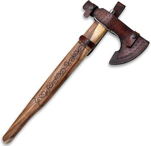 Custom Tomahawk <b>Axe</b> Carbon Steel Blade Wood <b>Handle</b> 3 5/8in Edge 22 Inches Overall Length Splitting Firewood Tree Felling Low - Product Image 5