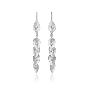 New Handcrafted Trendy CZ Set Oxidized <b>Silver</b> Classic <b>Long</b> Drop Designer <b>Earrings</b> for Women - Product Image 1