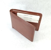 Dompet Pria Kulit Asli Berlapis Suede, Tempat Kartu Kredit, Lipat Dua, Tipis, Grosir, Desain Minimalis, Logo Custom Debossing