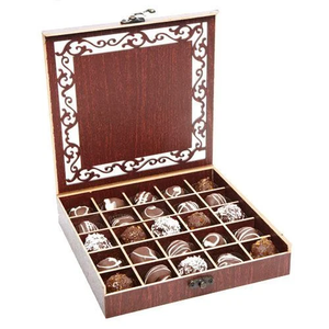 Nouvelles boîtes à chocolat en bois écologiques au design moderne, plateau décoratif, accents décoratifs avec couvercle, plateau à chocolat en bois - Product Image 4
