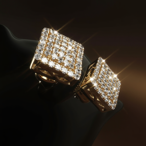 Pendientes de tuerca con racimo de diamantes redondos auténticos de 1,20 quilates, oro amarillo de 10k, color G-H de lujo para mujer - Product Image 1