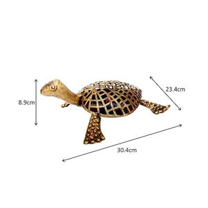 Support de bougie en laiton fait main en forme de tortue, décoration d'intérieur, ornement en métal - Product Image 5
