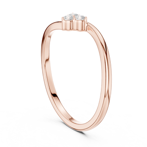 Rose Gold Contemporary Open <b>Wrap</b> Ring with Three Round Stones Luxury <b>Bridal</b> Fine Jewelry for Women - Product Image 2