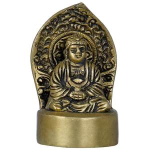 Exótica Escultura de Buda Sentado de Latón Hecha a Mano en India, 3 Pulgadas, Modelo ZEN772, Ideal para Regalo, Hecho en India - Product Image 1