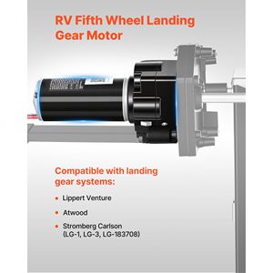 Motore per carrello di appoggio per roulotte, capacità 5500 libbre, potenza 300W, compatibile LG 142178, ricambio per sistemi di componenti per roulotte Fifth Wheel - Product Image 2
