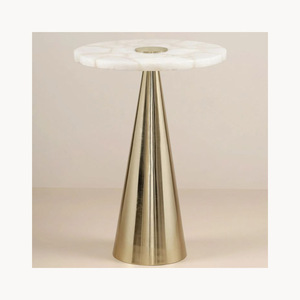 Table d'appoint élégante en métal et marbre, design moderne, nouvelle arrivée pour la maison ou le bureau. - Product Image 2