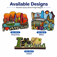 Imanes Personalizados para Refrigerador, Imanes de Madera con Resina Epoxi, Forma de Logotipo de Ciudades, Pintados con Tinta UV, para Decoración del Hogar, Imanes Promocionales