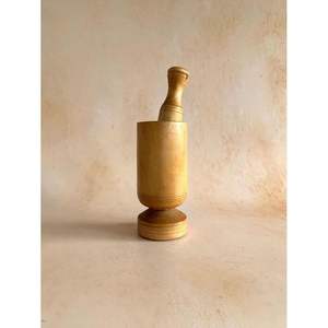 Smooth Finish Acacia Wood <b>Mortar</b> <b>Pestle</b> Set Herb & Spice Grinding Tool - Product Image 2
