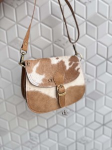 Sac à bandoulière en cuir de vachette pour femme, style western, nouvelle collection, sac à main bohème multi-usages en cuir à poils - Product Image 2